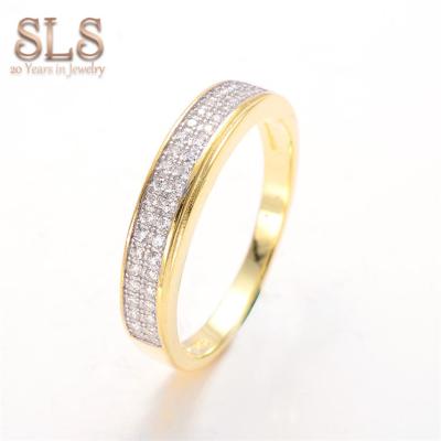 China TRENDY Custom Fitness Jewelry 14k Gold Plated Simple Thin Gold Silver Diamond Eternity Ring Minimal Men's Design for sale