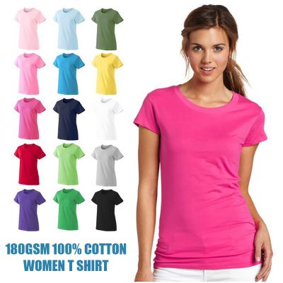 China Anti-Wrinkle Cotton Customized Wholesale Simple Logo Printed Blank High Quality Women's T-shirt for sale