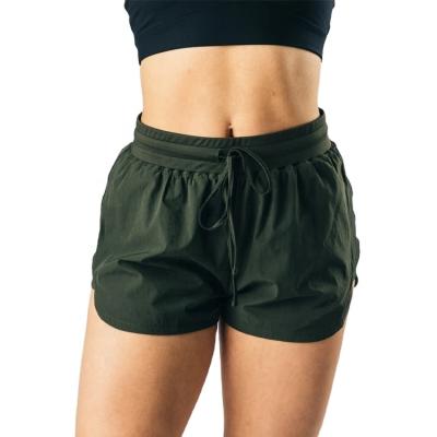 China Anti-Wrinkle Performance Workout Women's Sporty Running Fitness Simple Gym Shorts for sale