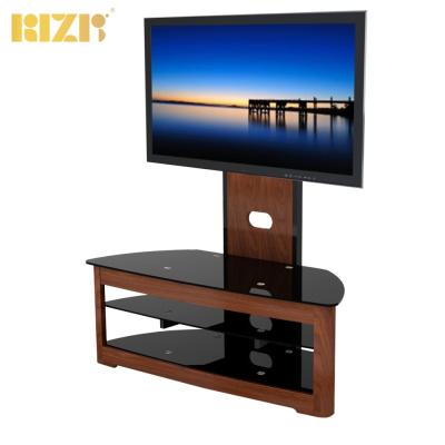 China Wooden TV Stand with Bent Wood Natural Varnish TV Bracket for 32