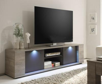 China Concise Style TV Cabinet With Filing Console Concise Style With LED Lights Furniture With 2 TV Cabinets Stand for sale