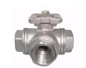 China 3-way stainless steel ball valve 1000wog ISO-5211 DIRECT MOUNTING PAD npt reduce port l/t for sale