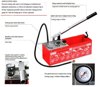 China muanl pressure test regulator pump for sale