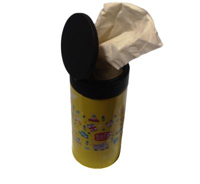 China Eclectic bamboo pulp soft and moisturize cylinder box aluminum fabric special design for car cup holder for sale