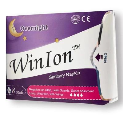 China Whole Sale Women's Breathable Comfort And Unscented Soft Quick Absorption Anion Sanitary Napkin For Night Wear for sale