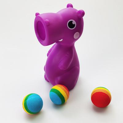 China Hot Selling Squeeze Throwing Ball Catapult PVC New Children's Toys Plastic Hippo Anti-stress Toys Venting Decompression Gifts OEM for sale