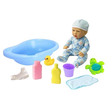 China Funny Interactive Pretend Game Household Confinement Forming Full Body Doll Bathtub Shower Toy Plastic Real Life Baby Doll Bath Toy for sale