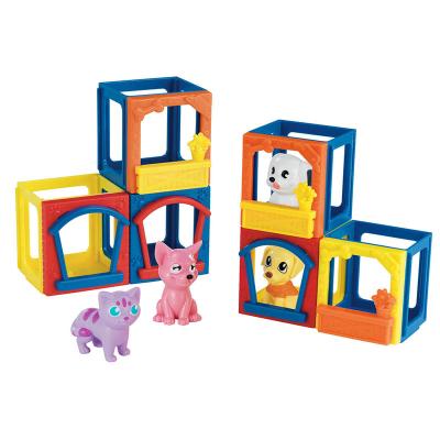 China Custom 3D Cartoon Plastic Cute Dog PVC Figures Mini Kennel Cat House Toys OEM PVC Figure Action Number Model Toy for sale