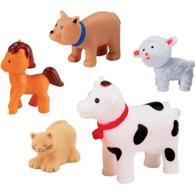 China 3d Cartoon Farm Animal Figure Toys Plastic Farm Animal Figures Mini Cow Dog Sheep Learning Toys Realistic PVC Figures Educational Soft Animal Toy for sale