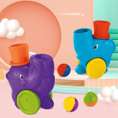 China Toy Car Manufacturer Infant Activity Center Ball Spit Ball Elephant Train Jumping Toddler Bump Ball Baby Car Educational Toy for sale