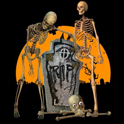 China Plastic Decorations Party Supplies Halloween Plastic Tombstones Large Skeleton Tombstones Giant Props for sale