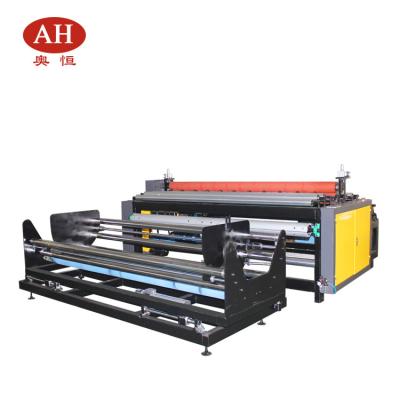 China AOHENG AH-S1800 Full Automatic Cutter Accept Customization Straight Knife Fast Cut Make Microfiber Cloth Blade Cutting Slit Machine Used for sale