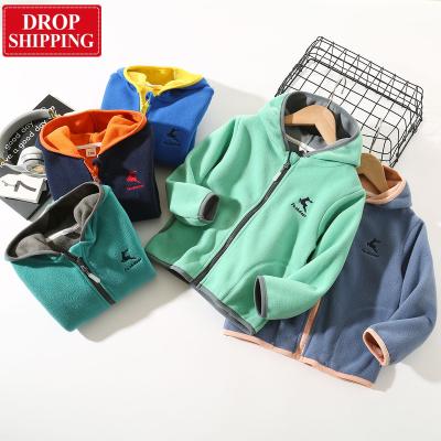 China Brand New Lantern Sleeve Household Wholesale And Retail Fleece Windproof Hooded Spring Knitted Children's Casual Fleece Jacket for sale