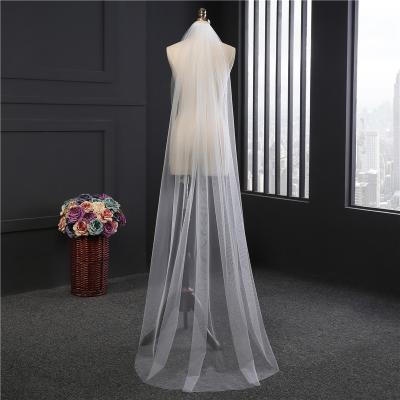 China Elegant Customized Wholesale 2m*1.5m Tulle Bridal Wedding White Veil With Hair Comb for sale