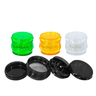 China Wholesale Clear Custom Smoking Accessories Herb Grinder FF512 55mm Colorful Clear Plastic Tobacco Spice Grinder for sale