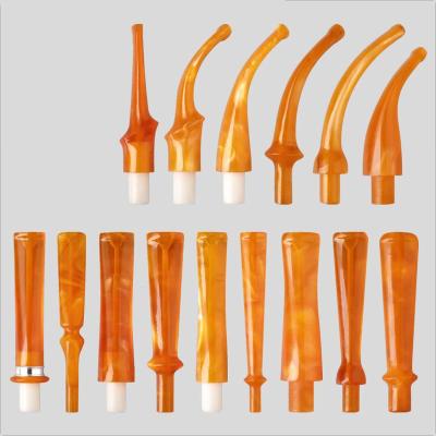 China Amber Men Women Washable Short Cigar Holder FF681 DIY Cigar Filter Holder Replacement Acrylic Cigar Filter Holder for sale