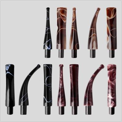 China Cigar Filter Holder FF683 9mm Replacement Cigar Filter Holder Men Women Washable Short Colorful Pattern Acrylic Cigar Holder for sale