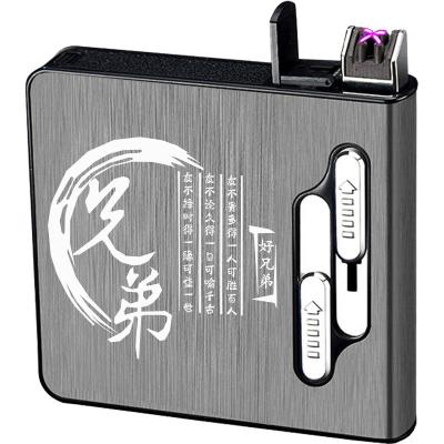 China DD738 20pcs Eco-friendly Cigarette Holder Lighters Smoke Logo Torch ARC Windowproof USB Cigar Box Electric Cigarette Lighter for sale