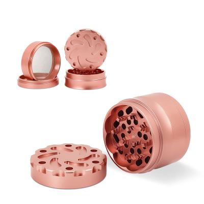 China 4Layer FF525 63mm Tobacco Spice Grinder Hollow Out Pepper Grinder Zinc Alloy Metal Herb Grinder 63mm for sale