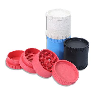 China FF552 56mm Zinc Alloy Colorful Pepper Crusher Herb Grinder Tobacco Spice Plastic 4Layers for sale