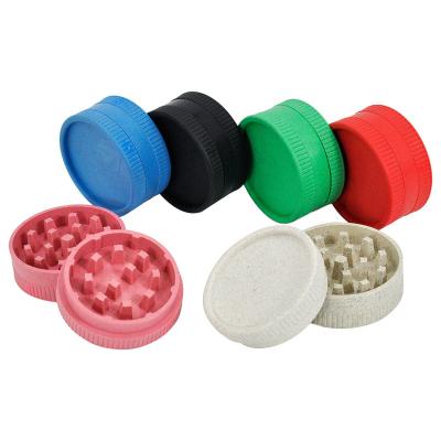 China 2Layer FF595 63mm 2Layers Herb Grinder Custom Degradable Plastic Pepper Crusher Tobacco Spice Grinder for sale