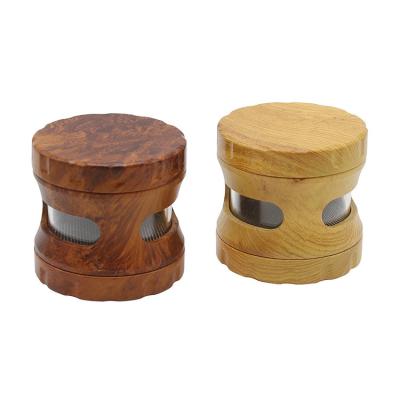 China 4Layer FF620 Plastic 63mm Tobacco Spice Crusher Pepper Crusher Wood Model Herb Grinder for sale