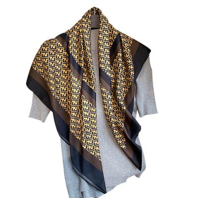 China 2021 Square Fashion Plaid Scarves Women's Folar Classic Totem Muslim Totem Scarves Geometric Square Scarfs 90x90cm for sale