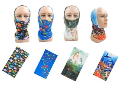 China New Arrival Multifunctional Ocean Animals Print Colorful Bandanas Neck Cuff Headwear Magic Scarf Peach Balaclava Bandana Face Scarf for sale