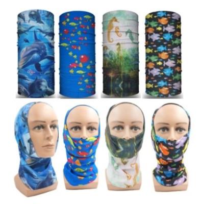 China Multifunctional Unisex Ocean Animals Print Colorful Bandana Neck Cuff Headwear Magic Scarf Fishing Balaclava Bandana Face Mask for sale