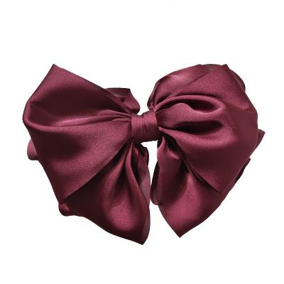 China 10pcs Fashion Winter Velvet Bowknot Hair Clips Hand Tie Big Braid Hangs Hairpin For Women Girls Elegant Satin Temperament Accessories for sale