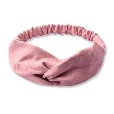 China 2021Women Fashion Solid Color Headband Cross Top Knot Elastic Hair Bands Girls Headband Hair Accessories Twist Knotted for sale