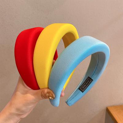 China New Retro Sponge Decoration Fashion Hair Band Holder Wide Headband Hair Accessories For Women Headwear Girls Hair Clip Cute Claw for sale