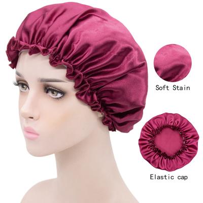 China Casual Hot Salesman Satin Cowl Hair Hat Adjust Curly Soft Hair Sleep Night Cover Senior Hat Styling Accessories for sale