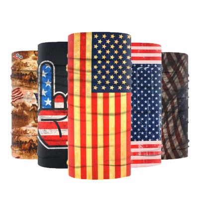 China Promotional Gift Wholesale Quality USA Flag Headwear Multifunctional Seamless Tube Bandana for sale