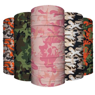 China Wholesale Custom Printed Colorful Military 100% Polyester Microfiber Tube Neck Warmer Camouflage Bandanas for sale