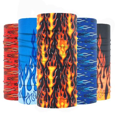 China Multifunctional 100% Polyester Microfiber Tube Seamless High Quality Headwear Fire Bandanas For Women Men for sale