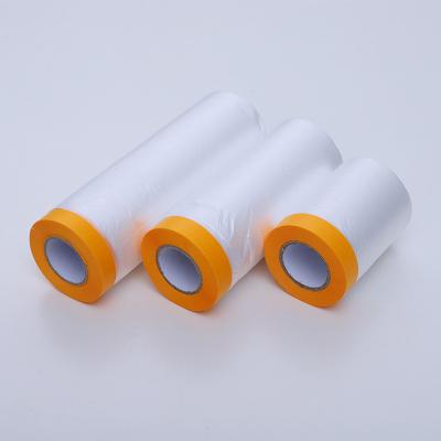 China Car Paint 1800mm Cloth Tape Film For Car Paint Masking Film Pre Taped Tape for sale