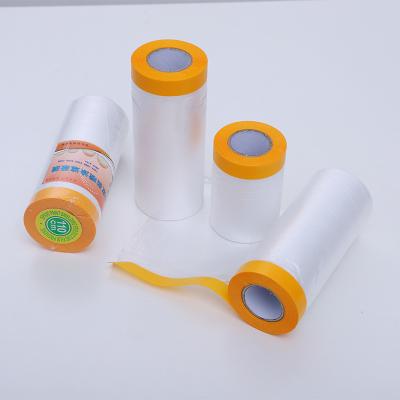 China 1500mm Pre Tapered Greaseproof Tape Fabric Tape Film For Car Paint Masking Film for sale