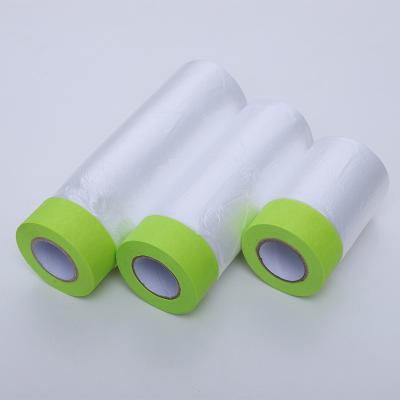 China Masking Film 1100mm Outdoor Moisture Proof Exterior Wall Spray Paint Green Plastic Sheet Masking Cloth for sale