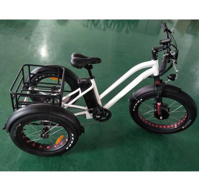 China Aluminum Alloy PETRIGO 36V/48V 350W/500W/750W Wheel Fat 3 Tire Electric Tricycle Delivery Tricycle E Bike Fat Electric Bike for sale