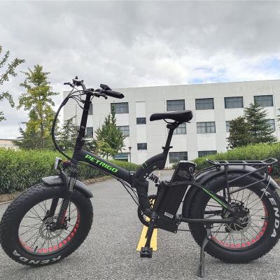 China Aluminum Alloy PETRIGO China Factory 20 Inch 48V 350W/500W/750W Step-thru Fat Tire Folding Fat Bike Electric Bicycle e-bike fatbike for sale