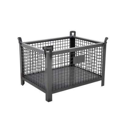 China Warehouse Scalloped Collapsible 1500kg Shelf Storage Bin Metal Cage Tire Shipping Container for sale