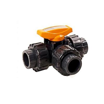 China 2018 New General Manual Standard PVC Plastic Three Way Ball Valve With ISO Certificate for sale