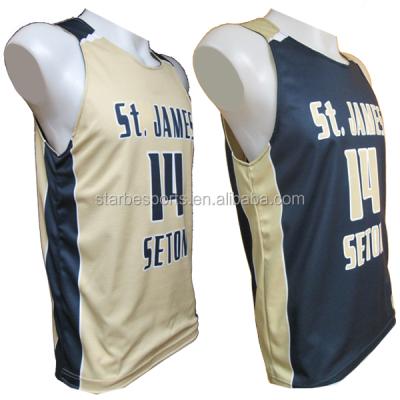 China Antibacterial Reversible Custom Basketball Uniform/Shirt Set, High Quality Sublimation Basketball Tank Top/Singlets for sale