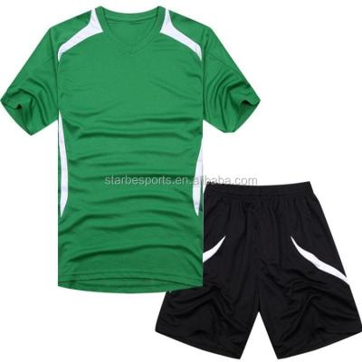 China Quick dry custom made empty soccer uniform/simple soccer shirt/customized green soccer team uniform for sale