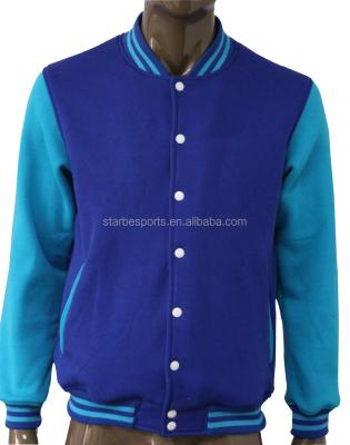 China New Breathable Customize Letterman Varsity Jackets, Blue And White Baseball Jackets, Warm College Jackets for sale