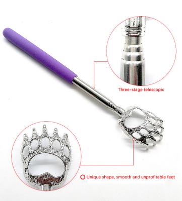 China Retractable Body Stainless Steel Tickling Bear Claw Scratching Metal Back Scratch for sale