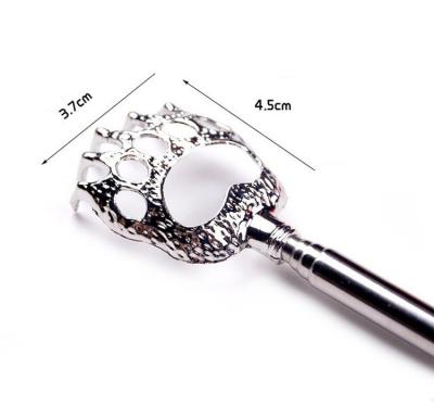 China Body Stainless Steel Retractable Tickling Bear Claw Scratching Colorful Metal Back Scratcher for sale