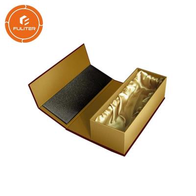 China Caja de regalo magnética de lujo superior del vino del patrón oro/caja portátil de la botella del champán en venta