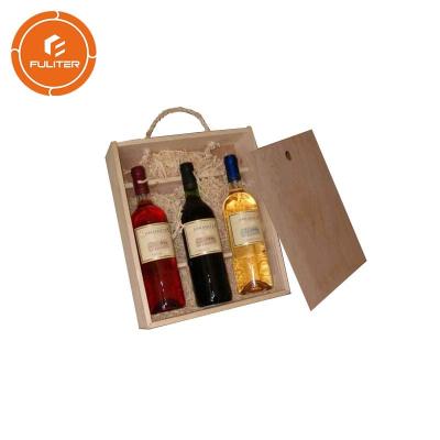 China Caja externa de madera creativa de madera de la caja de regalo del vino del vino con la manija/3 botellas de la caja del vino o 6 botellas de la caja del vino en venta